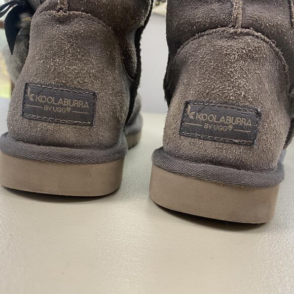 Koolaburra by UGG Boots Womens 7 Gray Suede Victoria Tall Bow 1015875 Sherpa - Picture 14 of 14